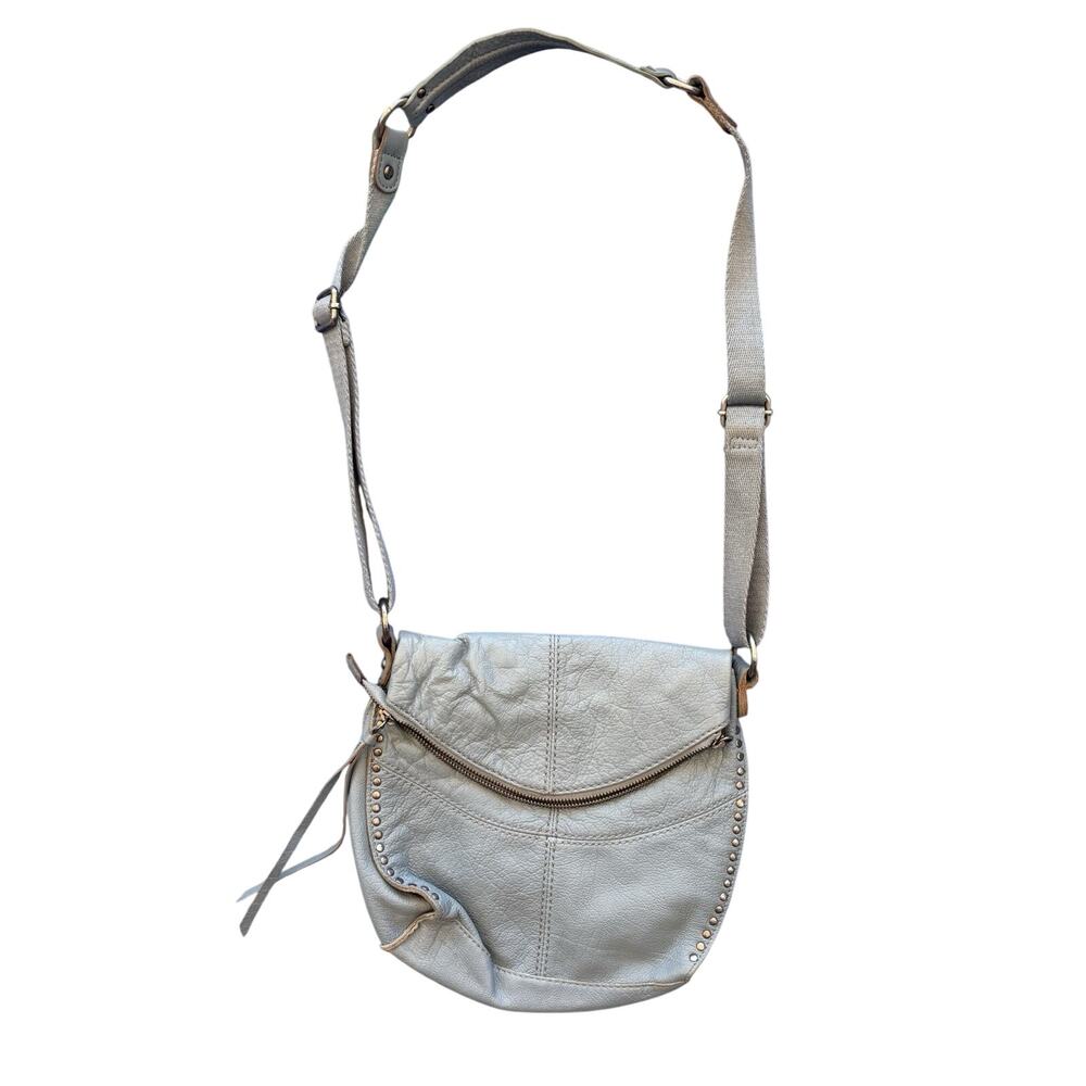 The Sak Light Blue Genuine Leather Crossbody Satchel Purse Bag